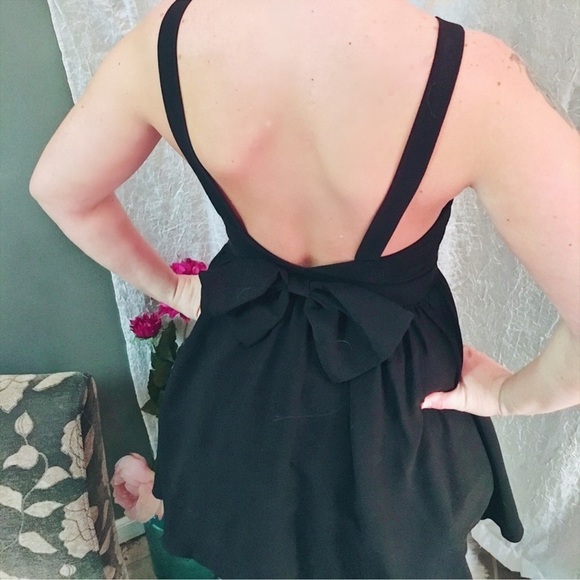 Tea & Cup Coquette Open Back Bow Mini Dress Sz M - Picture 2 of 14
